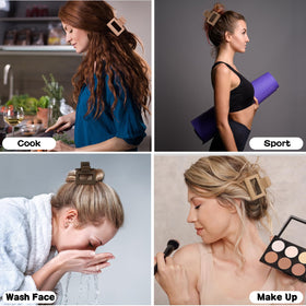 Sisiaipu 2 Inch Medium Hair Claw Clips being used in a hairstyle