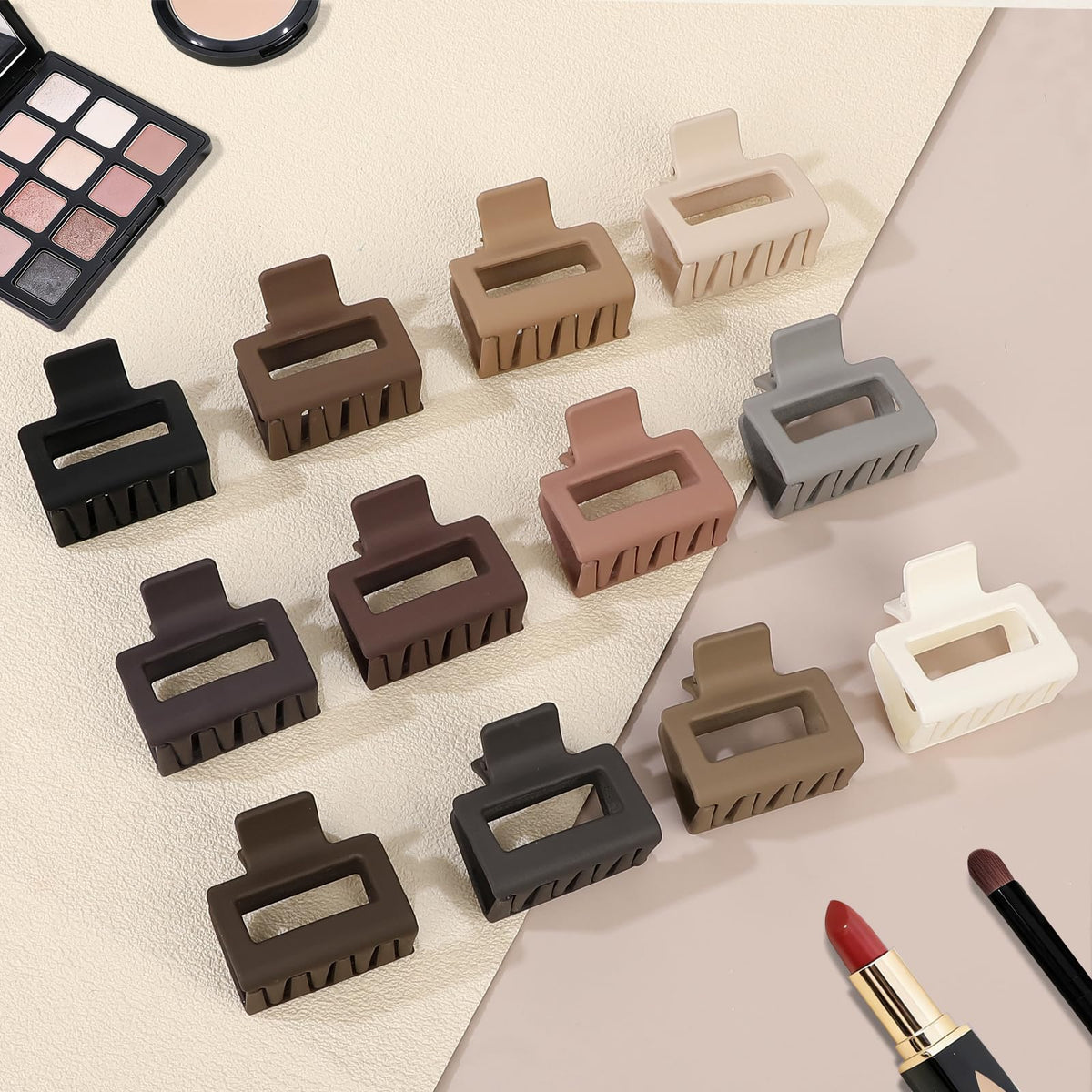 Sisiaipu 2 Inch Medium Hair Claw Clips displayed on a table