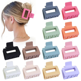 Sisiaipu 2 Inch Medium Hair Claw Clips in assorted colours front view