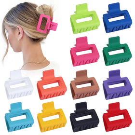 Sisiaipu 2 Inch Medium Hair Claw Clips in assorted colours front view