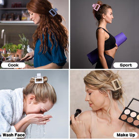 Sisiaipu 2 Inch Medium Hair Claw Clips in use on a hairstyle