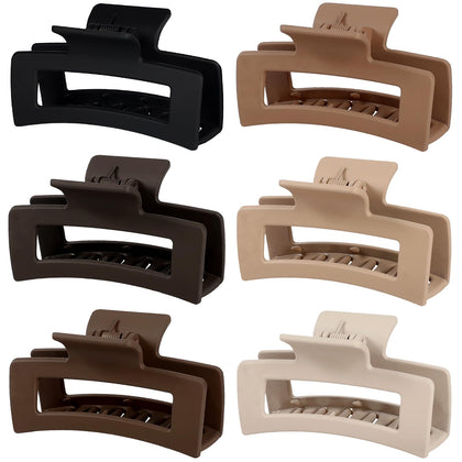 Sisiaipu 3.5 Inch Medium Hair Claw Clips in Coffee Brown front view