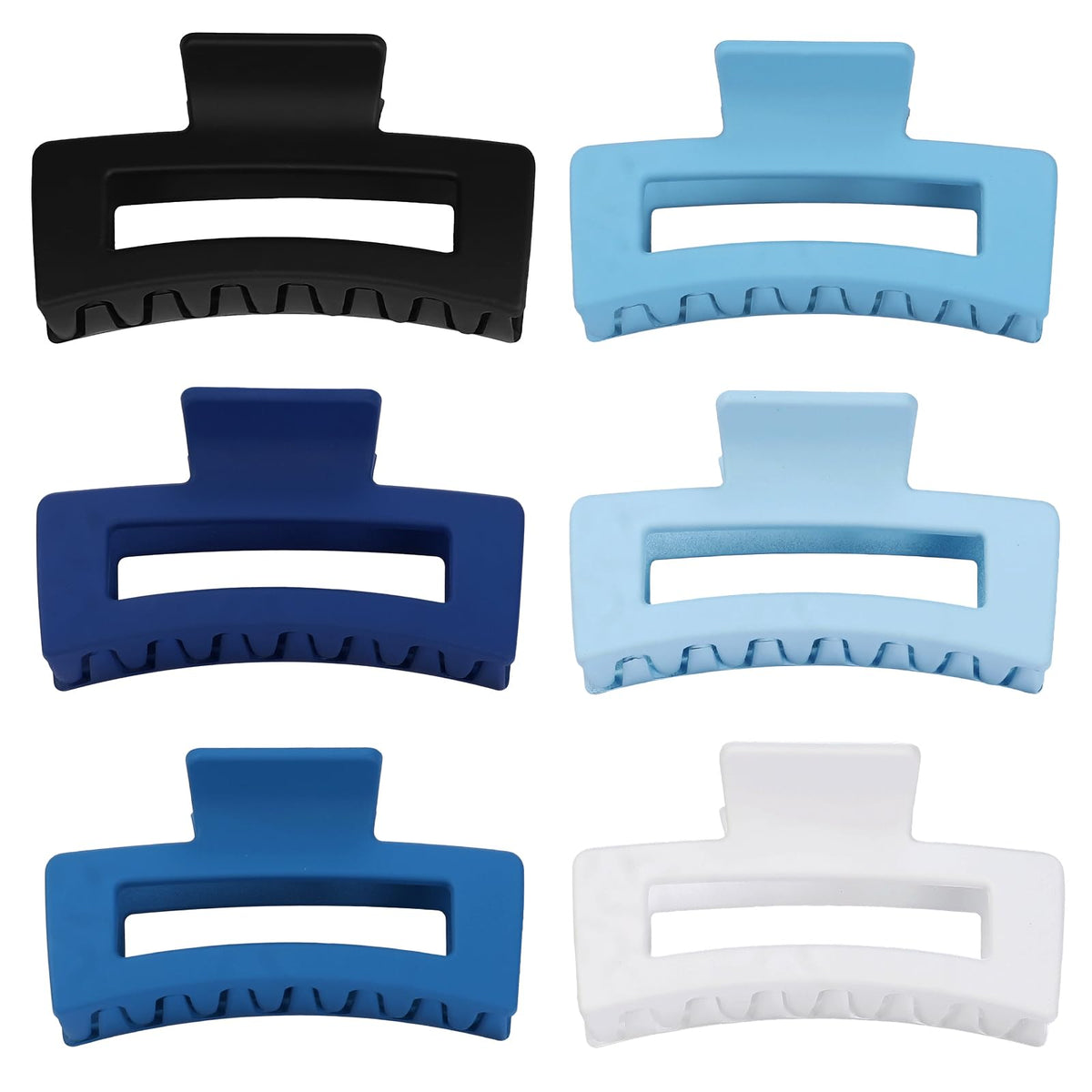 Sisiaipu 3.5 Inch Medium Hair Claw Clips in Ocean Blue, back view