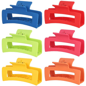 Sisiaipu 3.5 Inch Square Hair Clips Klein Blue front view