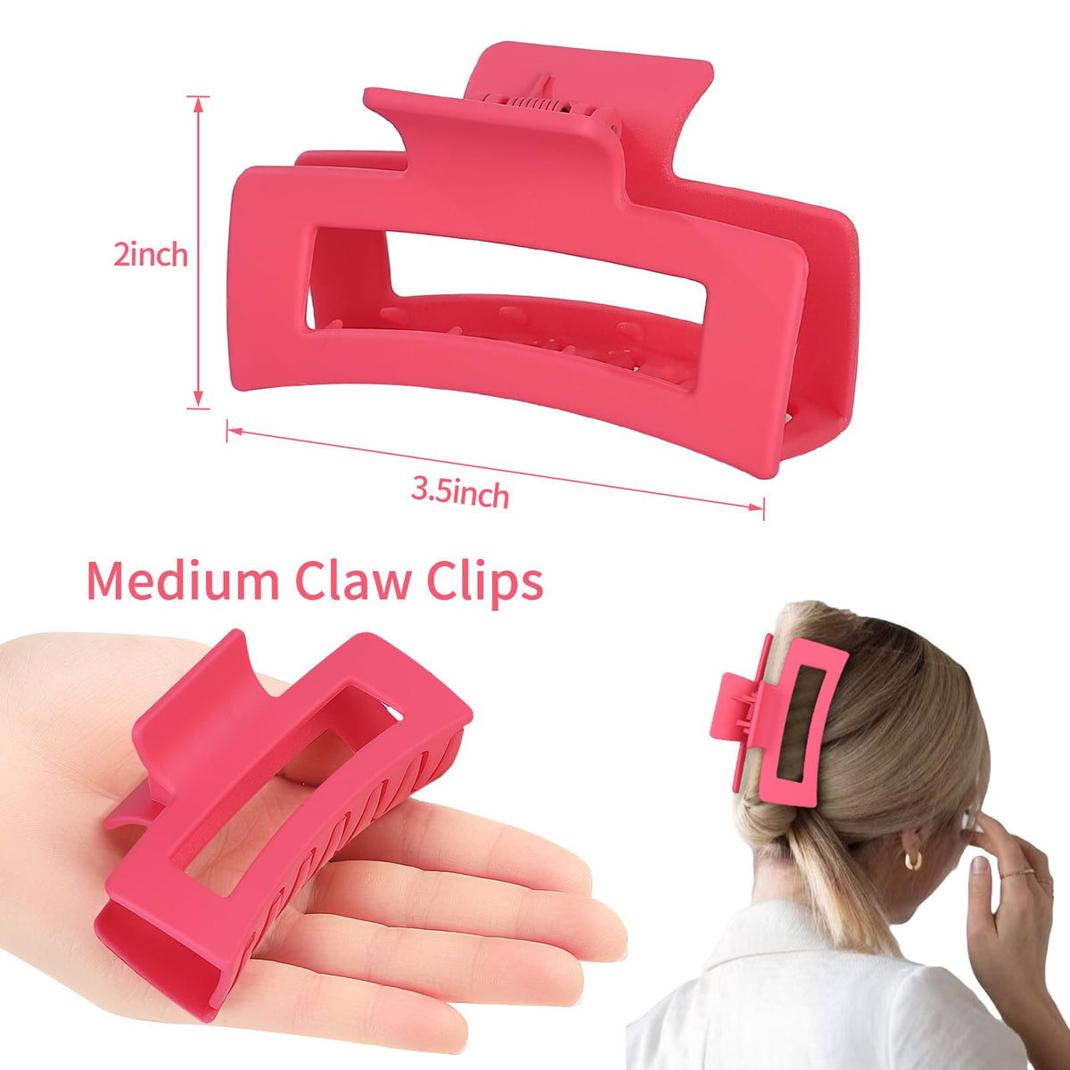 Sisiaipu 3.5 Inch Square Hair Clips Orange packaging