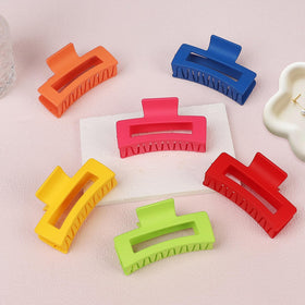 Sisiaipu 3.5 Inch Square Hair Clips Pink back view