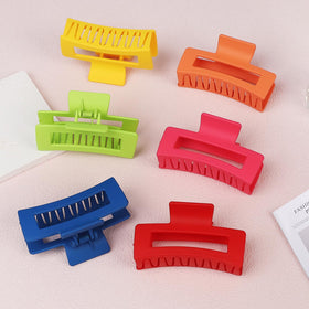 Sisiaipu 3.5 Inch Square Hair Clips Yellow side view
