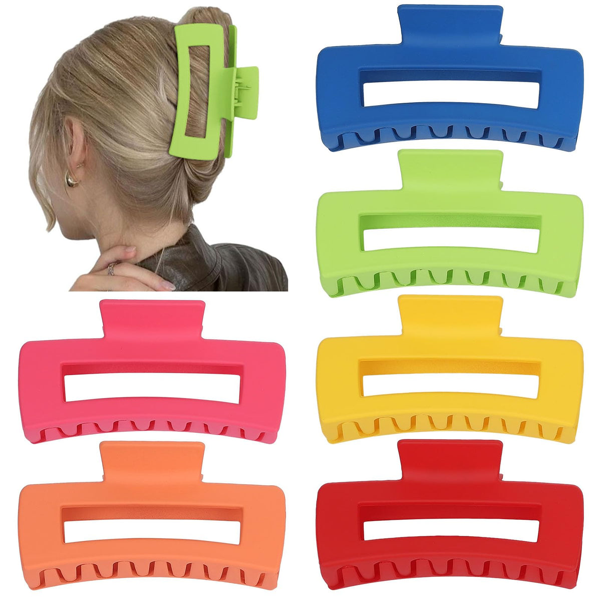 Sisiaipu 4 Inch Hair Claw Clip in use holding thick hair