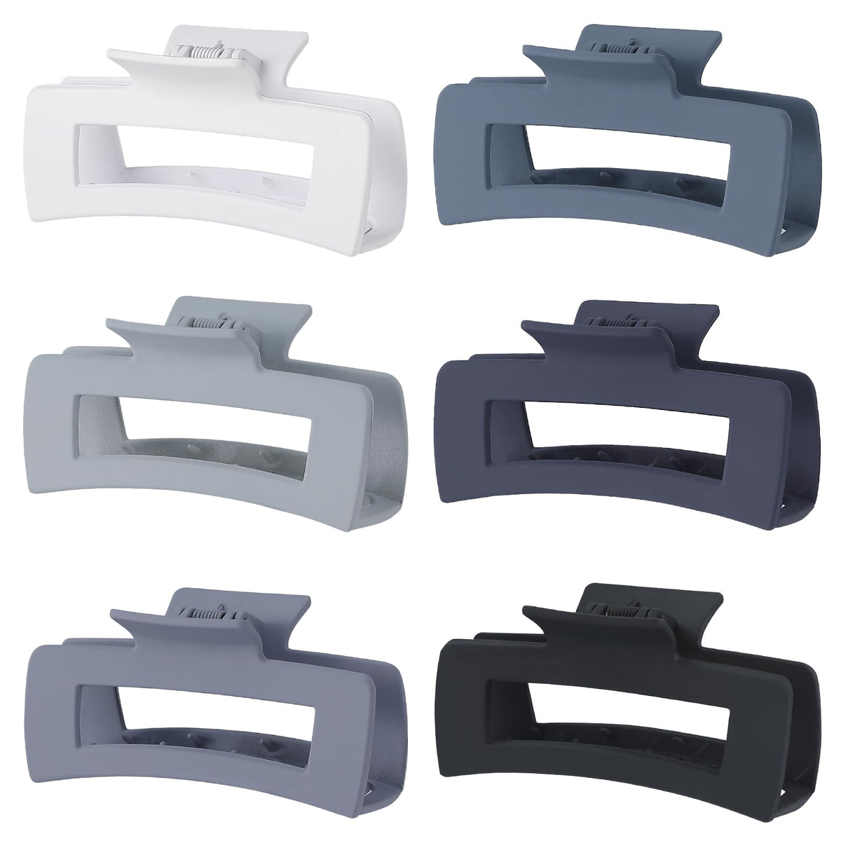 Sisiaipu 4 Inch Hair Claw Clips Set of 6 in assorted colours