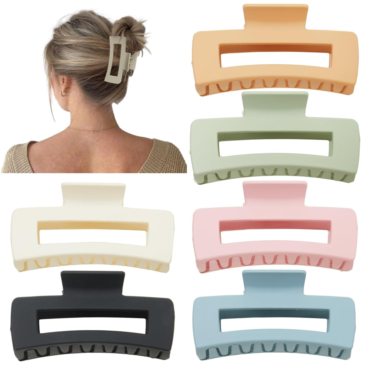 Sisiaipu 4 Inch Large Hair Claw Clip close-up showing non-slip design