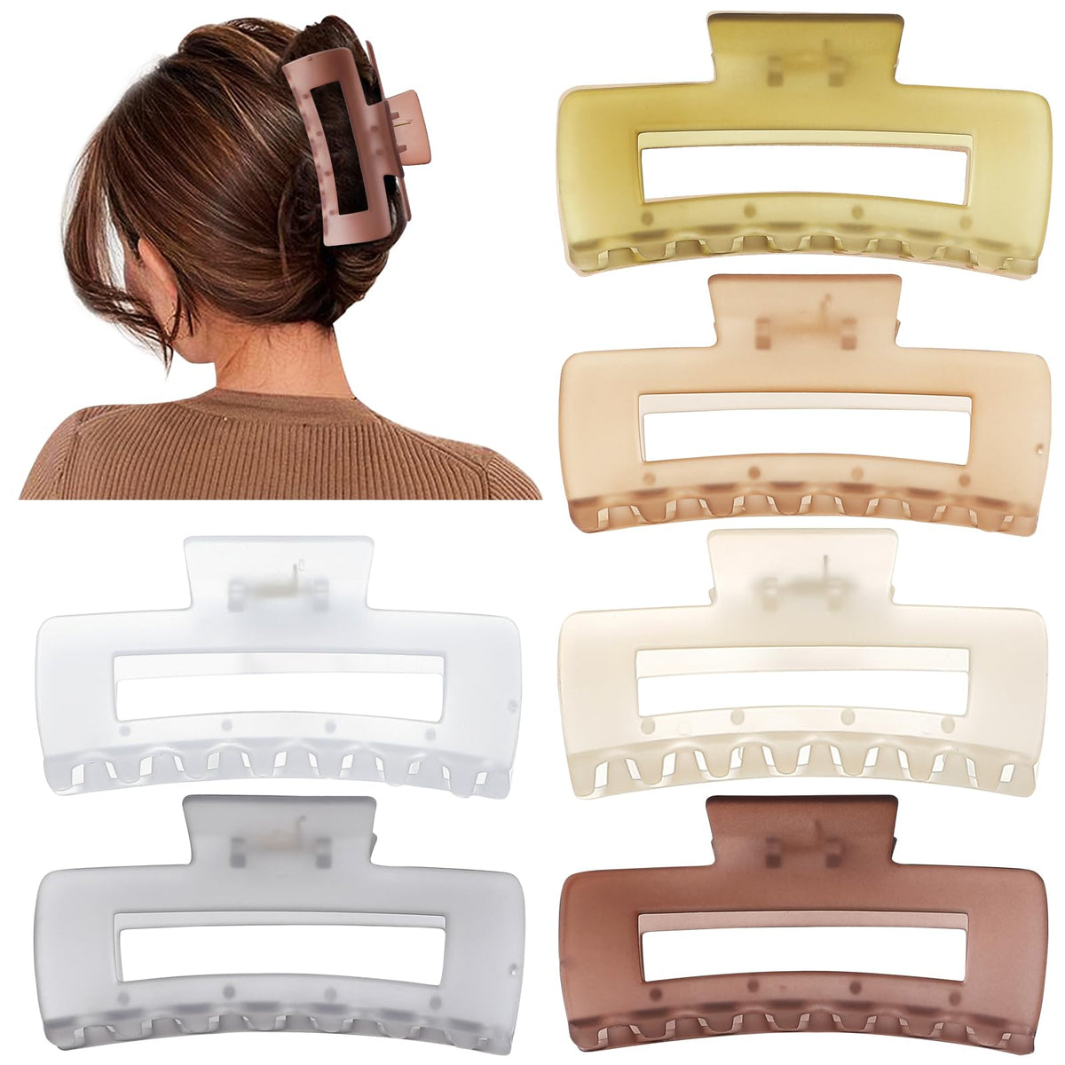 Sisiaipu 4 Inch Large Hair Claw Clip close-up showing non-slip design