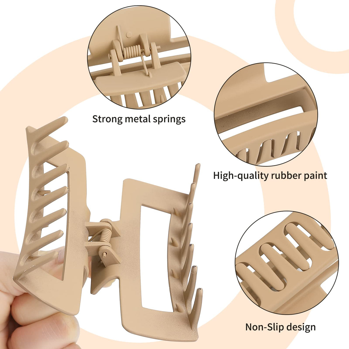 Sisiaipu 4 Inch Large Hair Claw Clip in use with thick hair