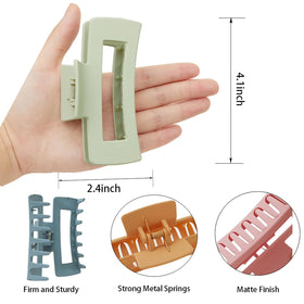 Sisiaipu 4 Inch Large Hair Claw Clips in use while applying makeup