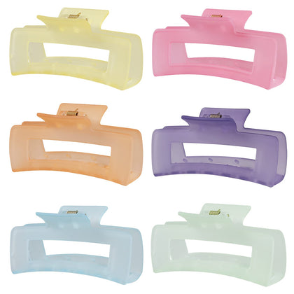 Sisiaipu 4 Inch large hair claw clips set of 6 in ice cream colours