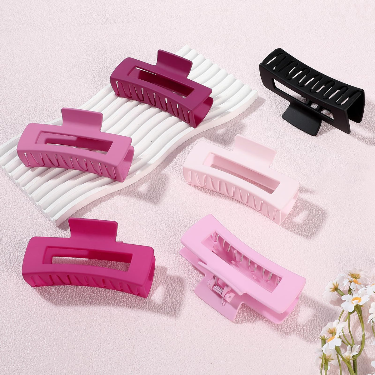 Sisiaipu 4 Inch Large Hair Claw Clips showing purple and pink colours