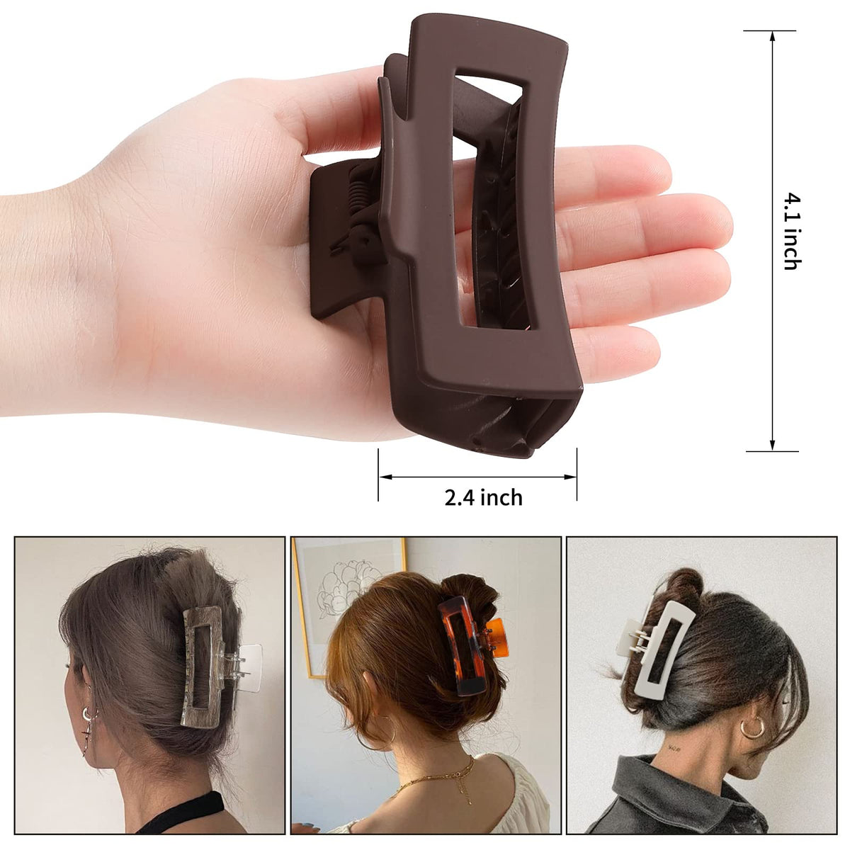 Sisiaipu 6 pack of Large Hair Claw Clips in multiple colours