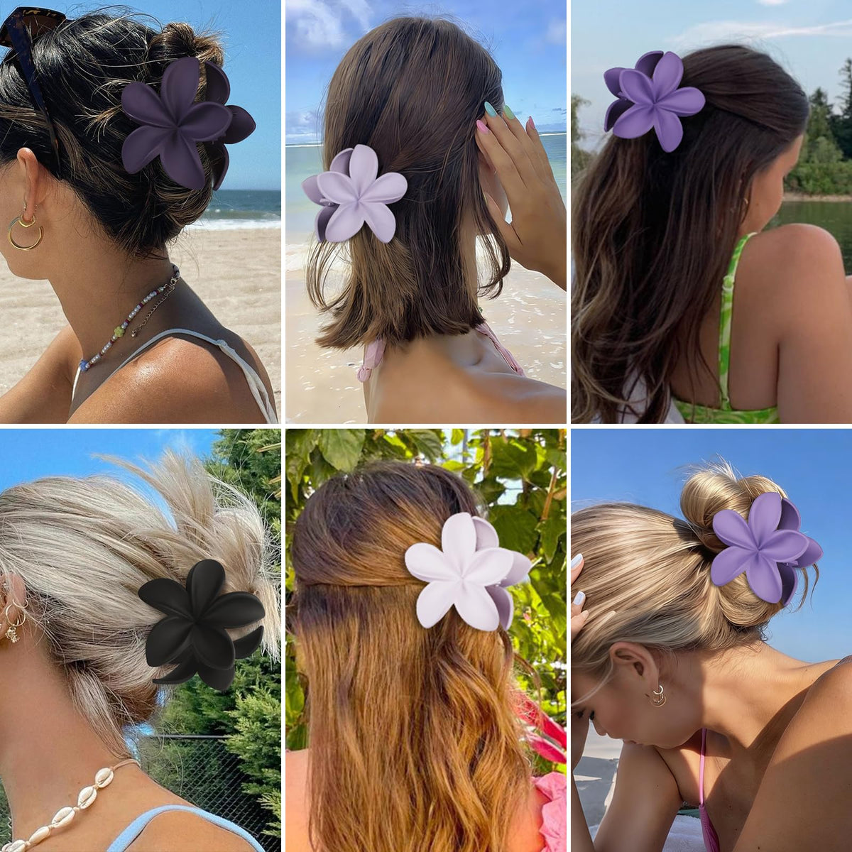 Sisiaipu Flower Hair Clips packaging with dimensions