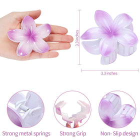 Sisiaipu Flower Hair Clips Pink and Orange close-up