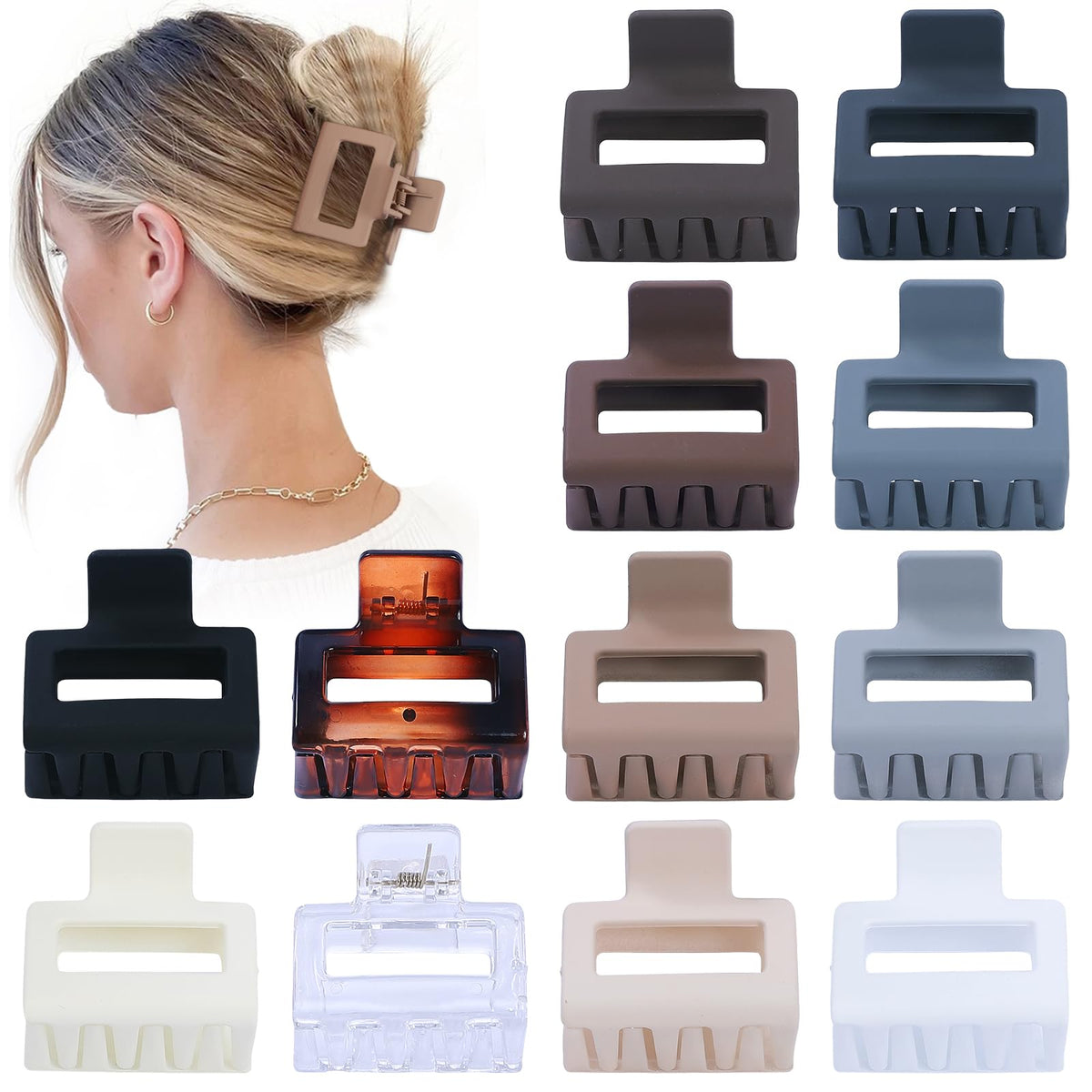 Sisiaipu Hair Claw Clip in Light Grey with textured finish