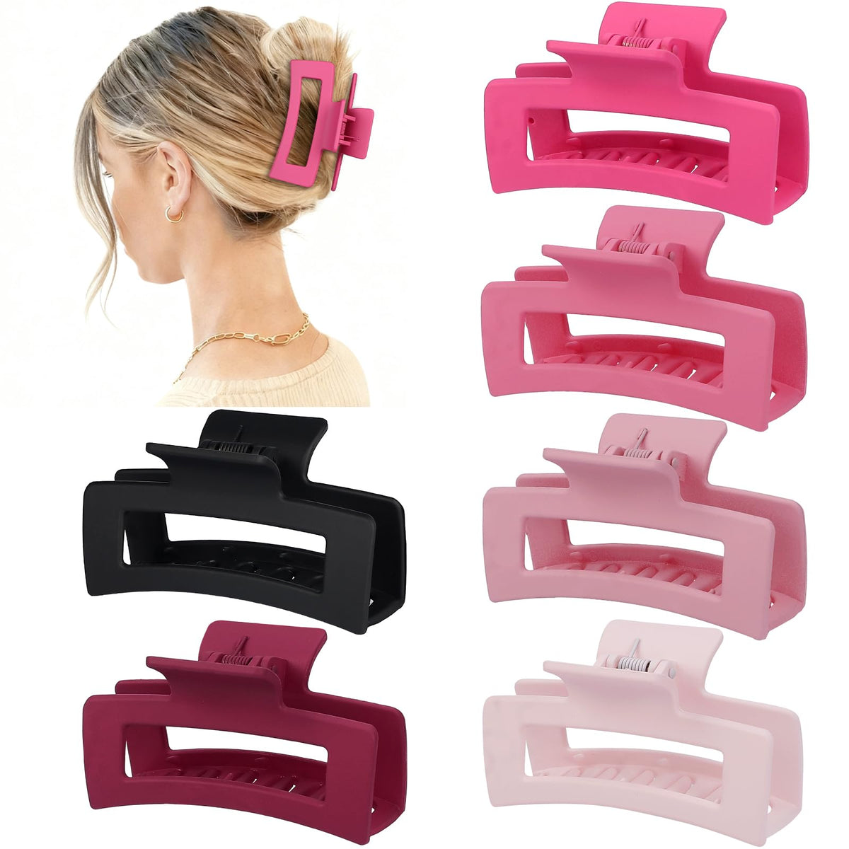 Sisiaipu hair claw clips arranged in a row