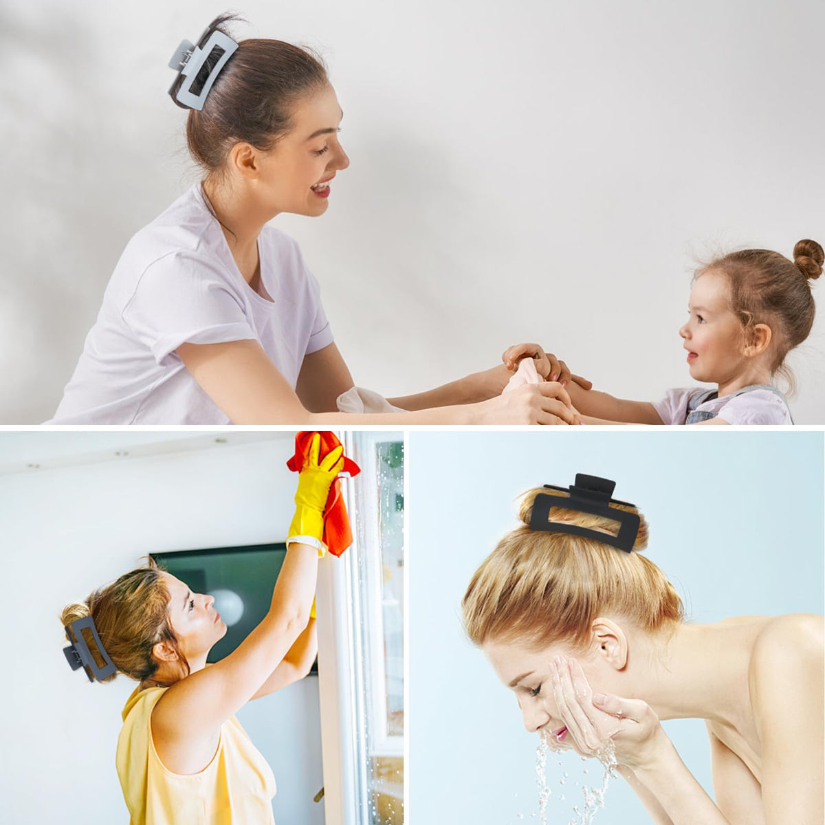 Sisiaipu hair claw clips being used during makeup application