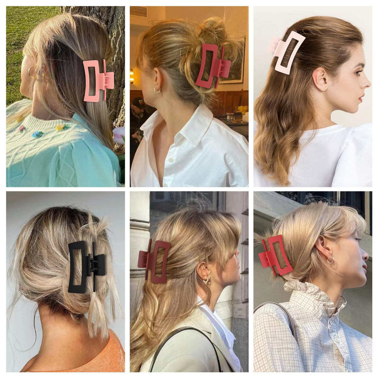Sisiaipu hair claw clips being used to hold hair while applying makeup