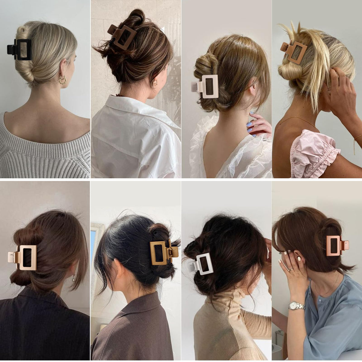 Sisiaipu Hair Claw Clips in various colours displayed together