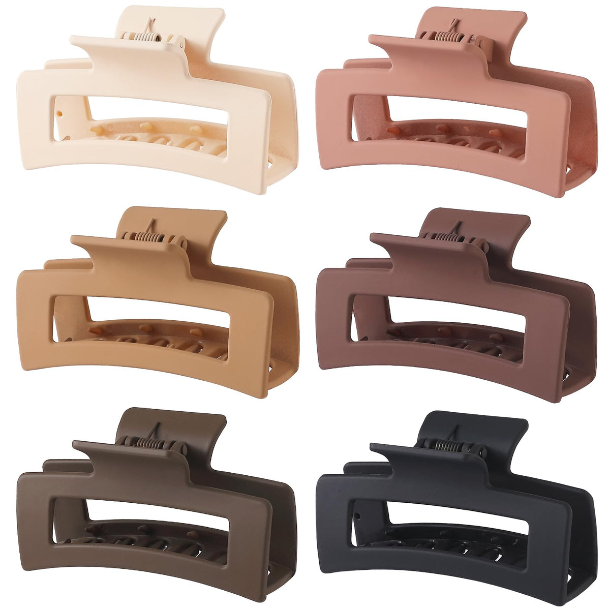 Sisiaipu Hair Clip 6 pack in various colours including Cream and Camel