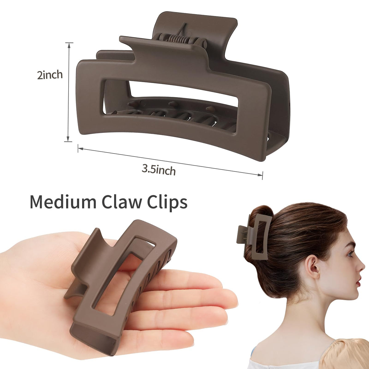 Sisiaipu Hair Clip in Greenish Coffee colour displayed on a model's hair