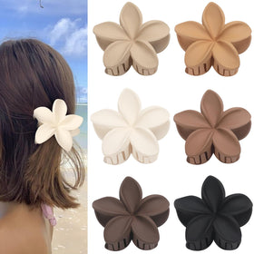 Sisiaipu Hawaiian Plumeria Flower Claw Hair Clip in Beige