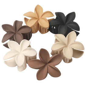 Sisiaipu Hawaiian Plumeria Flower Claw Hair Clip in Black
