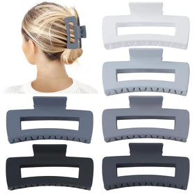 Sisiaipu large hair claw clip in grey, front view