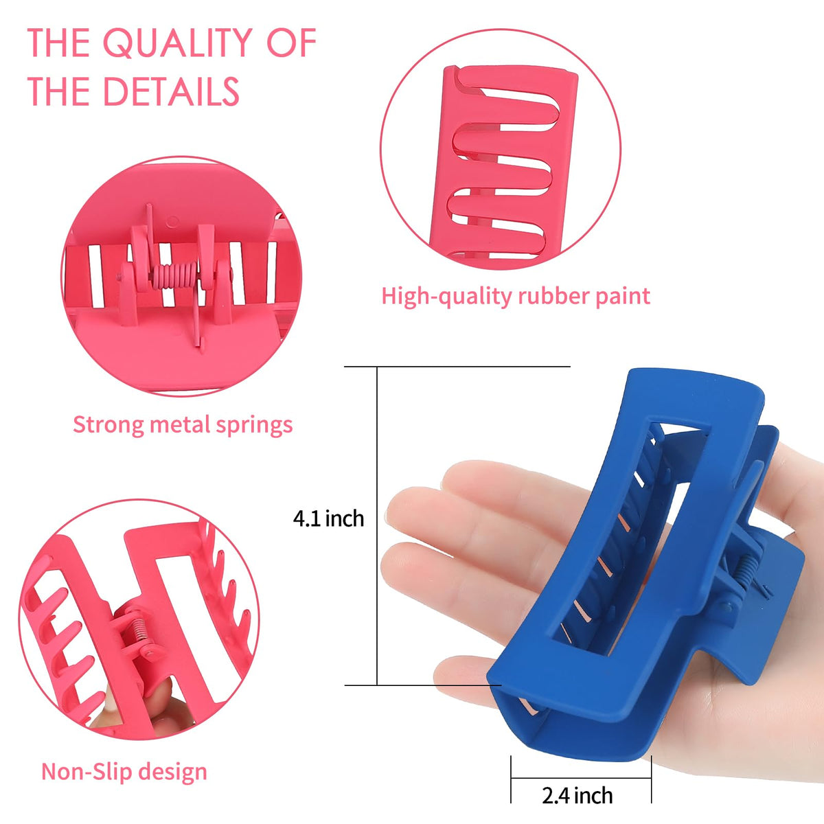 Sisiaipu Large Hair Claw Clip showing strong metal springs