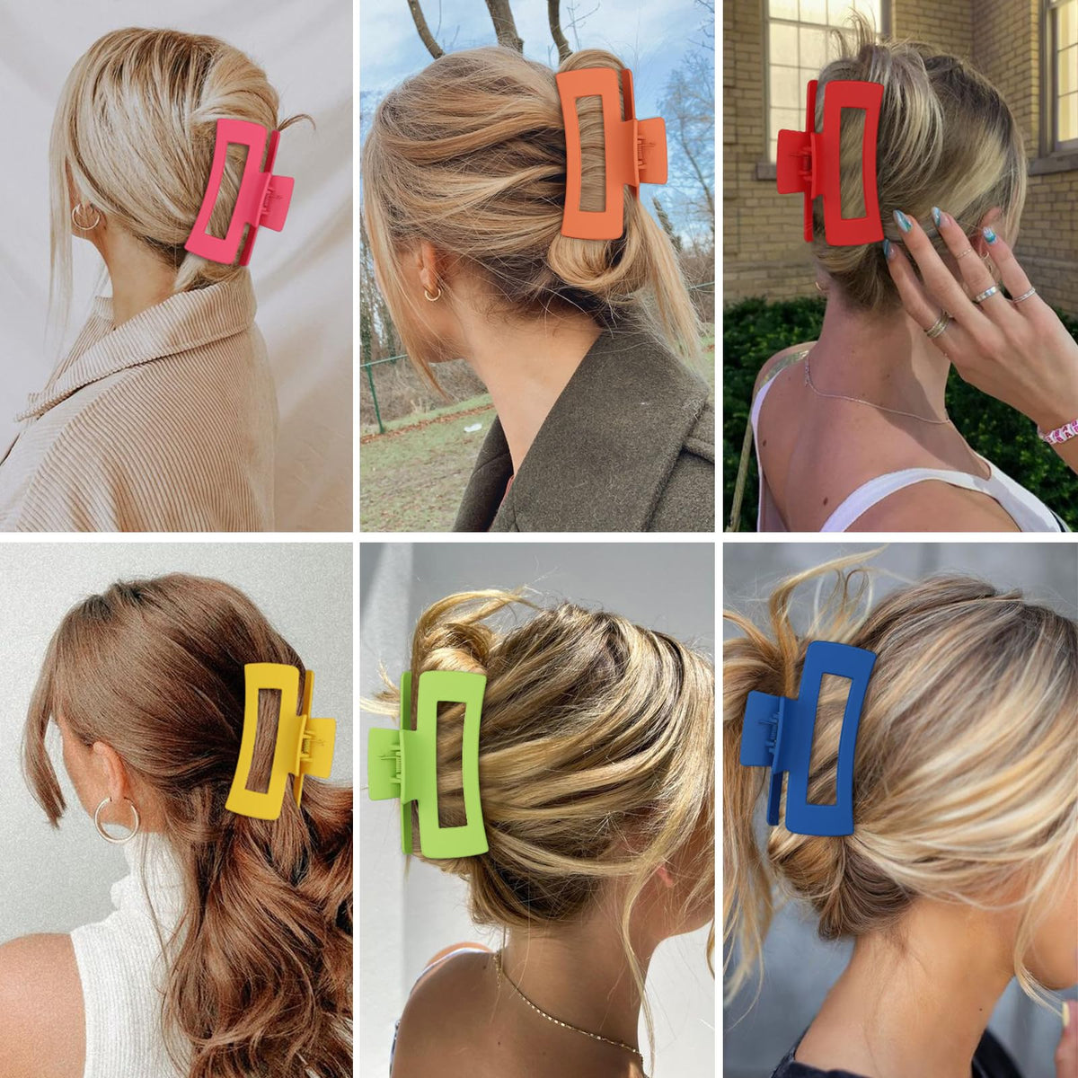 Sisiaipu Large Hair Claw Clips arranged in a stylish display