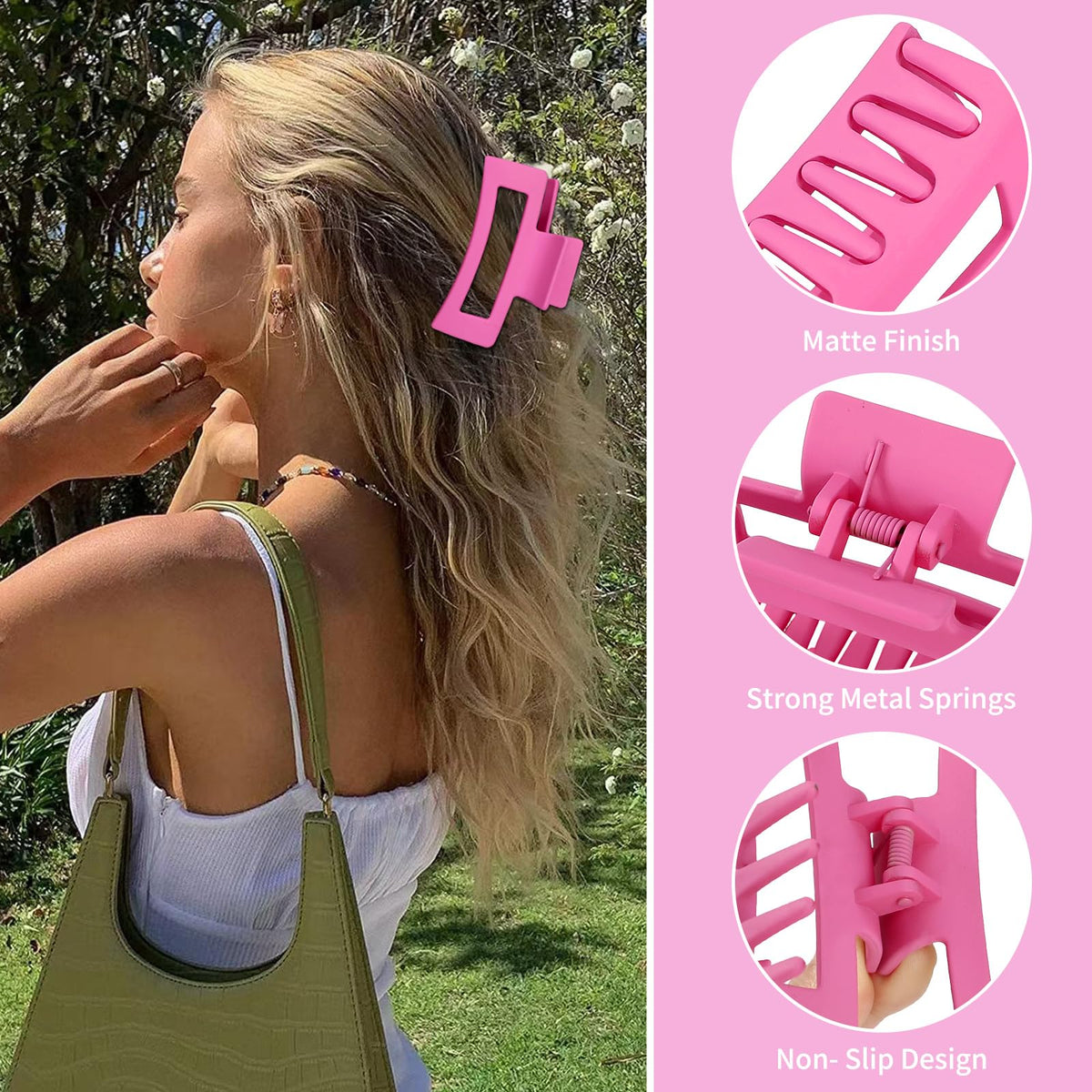 Sisiaipu medium hair claw clips in use while styling hair