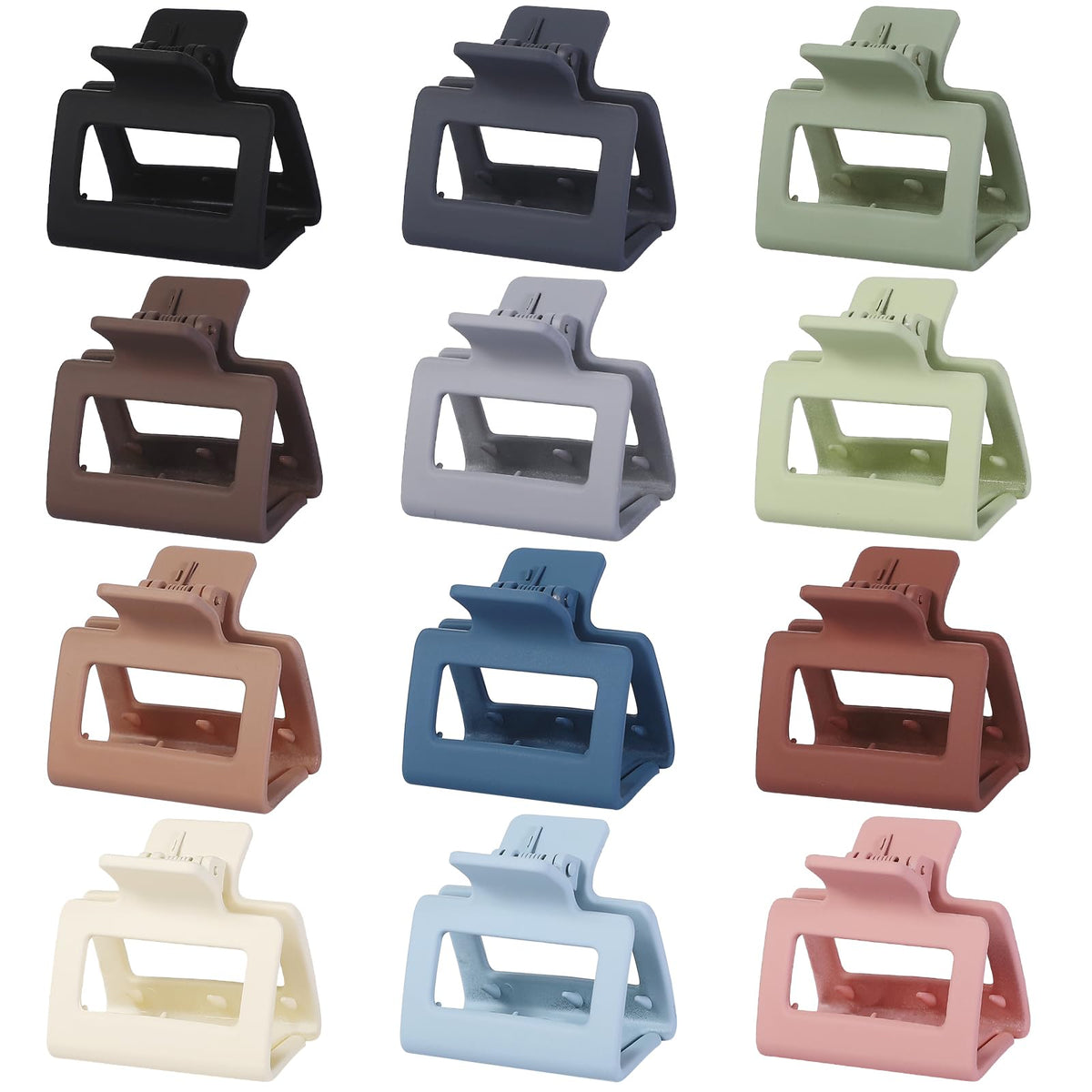 Sisiaipu Medium Hair Claw Clips showing Matte Black and Dark Brown