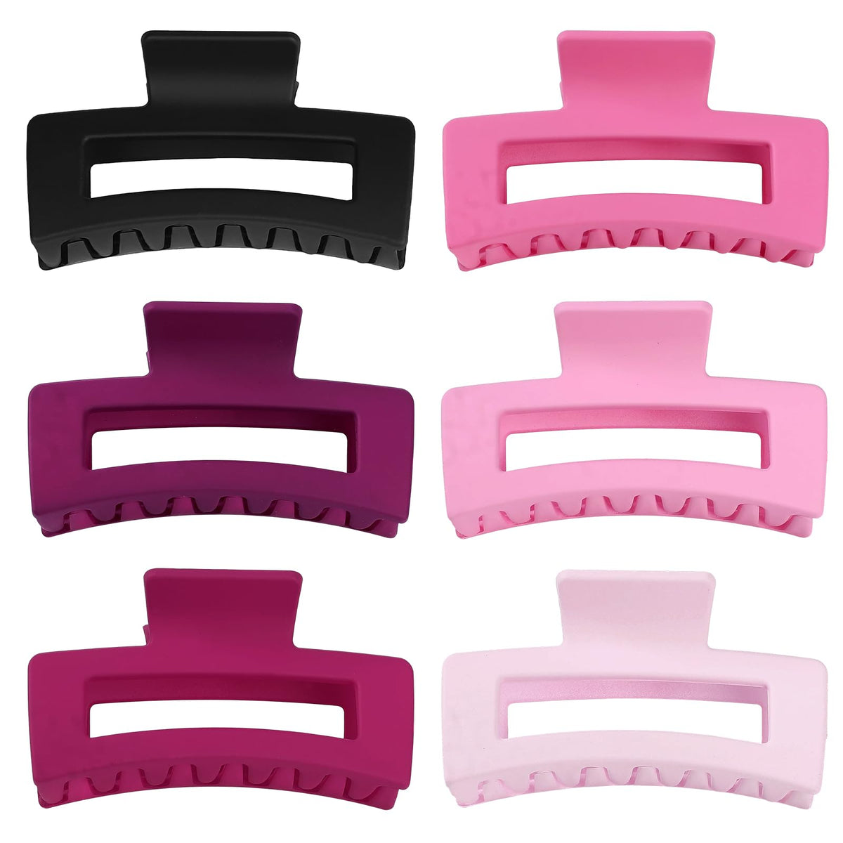 Sisiaipu rectangular hair claw clips in pink and purple