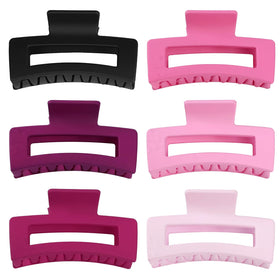 Sisiaipu rectangular hair claw clips in pink and purple