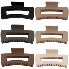 Sisiaipu rectangular hair clips in khaki and beige