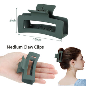 Sisiaipu Square Hair Clip in White colour, 3.5 inch size
