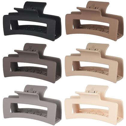 Sisiaipu Square Hair Clips 6 pack in various colours front view