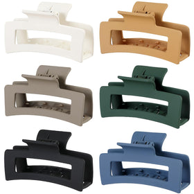 Sisiaipu Square Hair Clips pack featuring six colours including White, Black, Grey, Blue, Green, Yellow