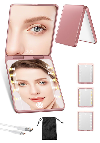 SisKokoro Compact Mirror front view with 30X magnification