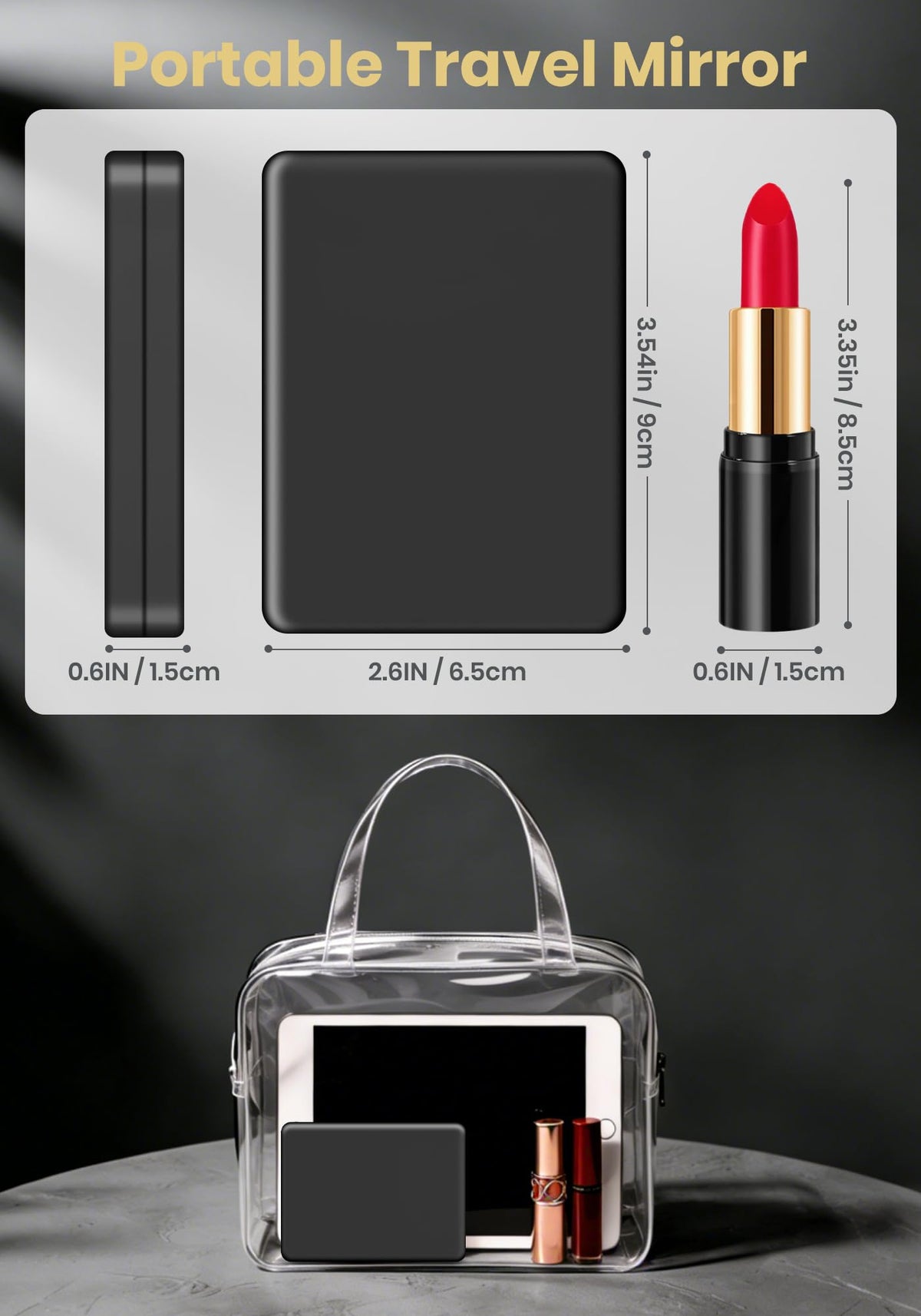 SisKokoro Compact Mirror in a travel setup