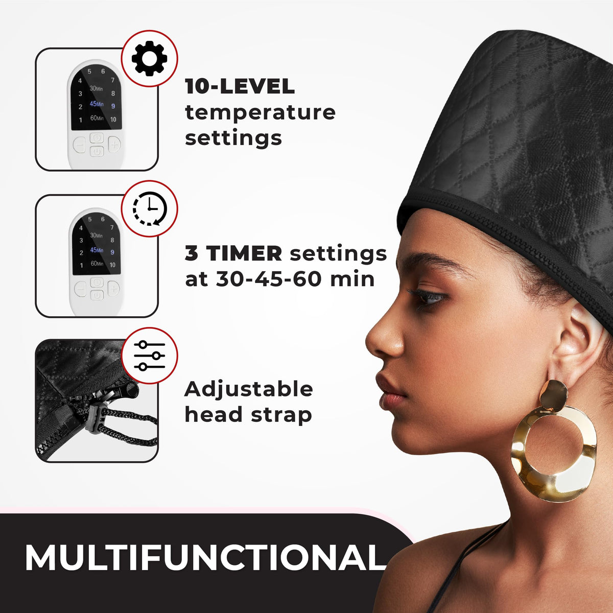 SISWOW Hair Steamer cap in use on a model