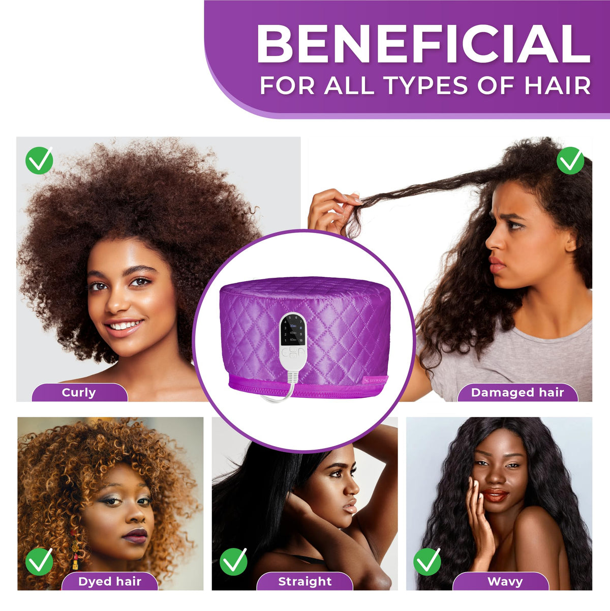 SISWOW Hair Steamer showing temperature control