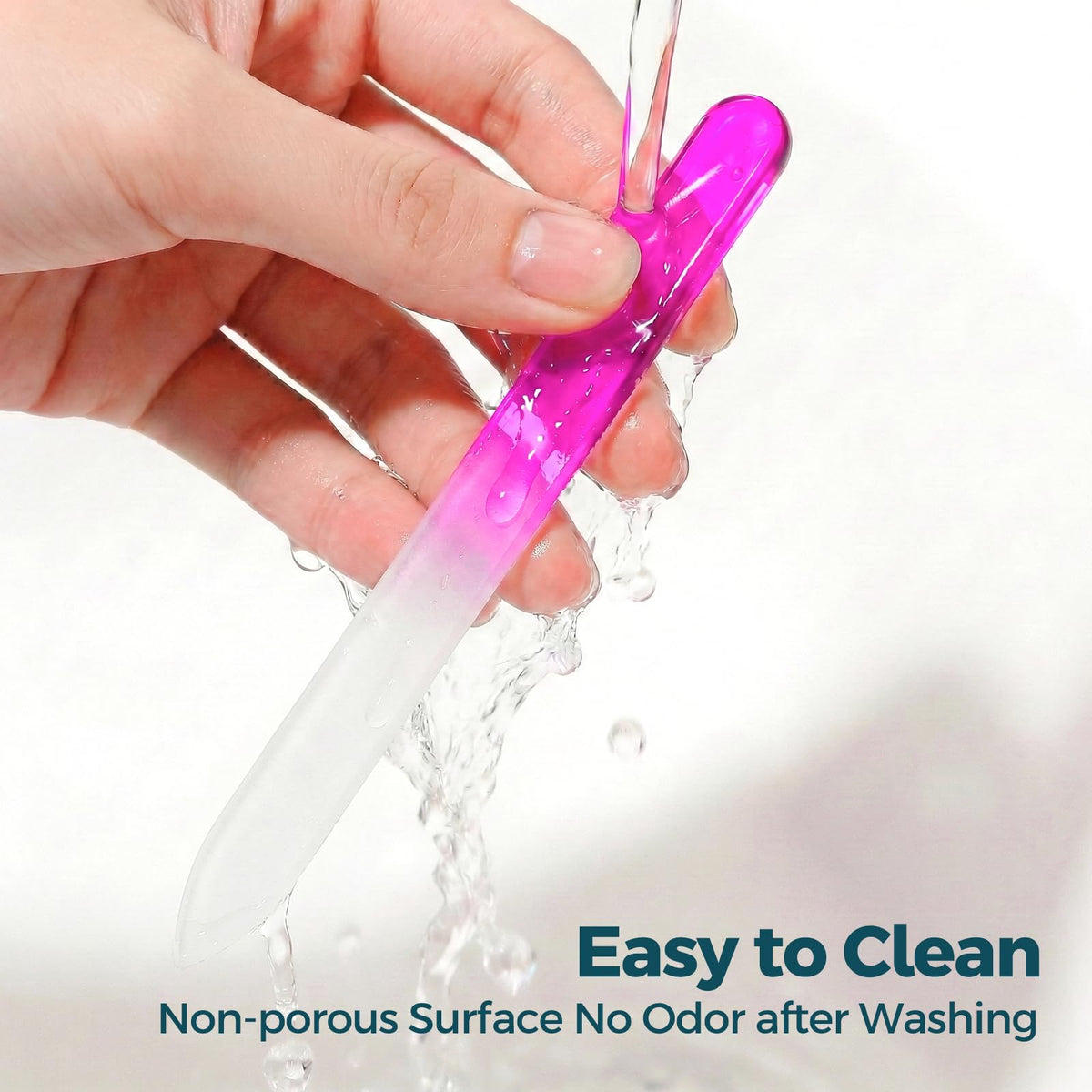 SIUSIO crystal glass nail files arranged in a neat display