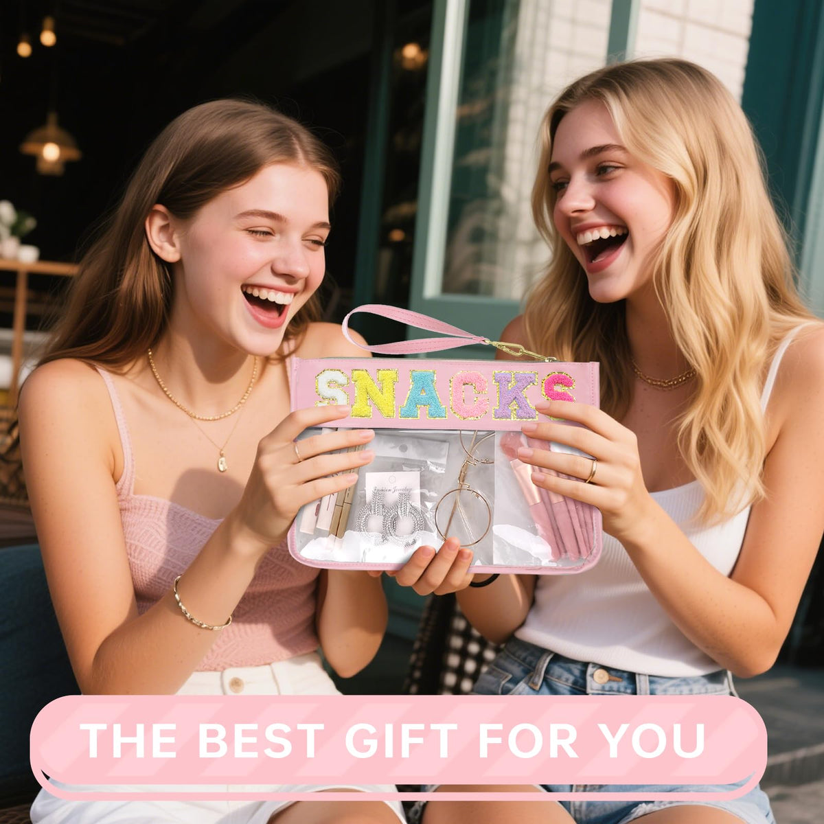 Siwara Clear Cosmetic Bag lifestyle scene at the beach