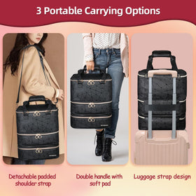 SIYNPAV Nail Polish Organizer Bag with various nail tools inside