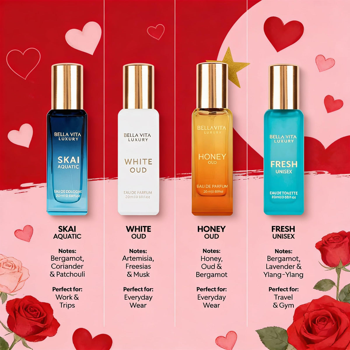 Skai fragrance bottle from Bella Vita Luxury Perfume Gift Set